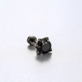 Titanium steel dragon claw earring featuring a round black cubic zirconia stone inlay - Black