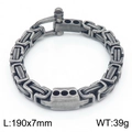Herren Silber Byzantine Gliederkette im Punk-Stil mit 190mm Länge und 7mm Breite Details - Grau