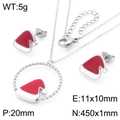 Set gioielli berretto di Natale con collana con ciondolo smaltato e orecchini a lobo - Set Collana e Orecchini / Argento