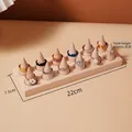 Solid wood ring display stand with 12 cones for organizing multiple jewelry pieces - 12 Slots