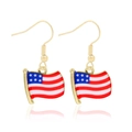 Star-spangled American flag enamel earrings with gold hooks for Independence Day - Style 51-Red White Blue Star and Stripes Heart Earrings