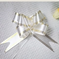 Elegant white pull bow with gold edges for wedding car and gift decoration - Gold Edge White