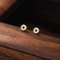 Orecchini a lobo minimalisti in argento S999 dorato con design a stella ritagliata - Argento 990 / Oro