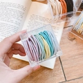 Set elastici per capelli senza cuciture color macaron in scatola di acrilico trasparente - Multicolore Chiaro