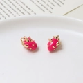 Miniature dragon fruit charm in rose red and gold for DIY jewelry making - 08#Dragon Fruit (9*13mm)