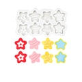 Star shaped 8-cavity silicone mold with colorful star cookies for baking and chocolate - 1# Star (B825) / Gray