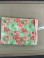 Vintage groene mesh stoffen sjaal met bloemenprint en roze hibiscuspatroon accessoire - Stijl met bloemenprint / Roze-Groen