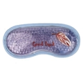 Cold and hot gel eye mask with purple beads and Good Luck print with blue border - Feather Purple Ice Bead