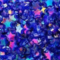 DIY iridescent blue star-shaped acrylic beads with rainbow finish for jewelry making - Royal Blue Star / 19g/Pack (Approx. 100pcs)