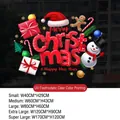 Christmas snowman window decal with Merry Christmas text in multiple size options - SDUV077 (Santa & Snowman)