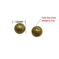 12mm antique bronze bead with Fu character for DIY handmade jewelry crafting - Style 16#
