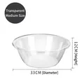 Transparent medium size washbasin for dorm, 33cm diameter minimalist plastic laundry tub - Round Medium Transparent