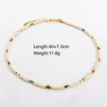 Detailaufnahme einer handgefertigten Perlenkette mit einer Länge von 40+7,5 cm - Naturstein Handgefertigte Perlenkette