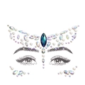 Detailed butterfly layout of blue and AB crystal face jewels with white pearls - Blue Purple Butterfly (DA-20-2)