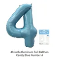 40-inch candy blue number 4 foil balloon for birthday party decor with card packaging - Number 4 / 40 Inch / Candy Blue
