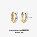 Two-tone gold and silver thick hoop earrings in stainless steel, 22mm outer diameter - 5x12mm (Two Tone)