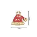 Red Christmas hat charm pendant with gold edges and dots for DIY jewelry making - 2352 Polka Dot Hat