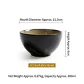 4.5-inch dark brown ceramic bowl with gold leaf pattern and light glaze interior - 4.5 Inch / Colorful Leaves
