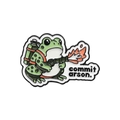 Épinglette émaillée grenouille rigolote avec lance-flammes et texte commit arson - Grenouille Lance-Flammes (QHXZ2532)