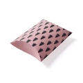 Pink pillow gift box with black Christmas tree pattern and Thank You text on white background - Pink Pine Tree