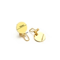 Boucles d'oreilles clips disque rond doré en acier inoxydable 15mm avec trou 1,5mm - Clip d'oreille rond lisse doré 15 mm
