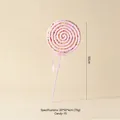 Pink spiral candy cane ornament with colorful glitter and ribbon bow for Christmas - #15 Large Pink Lollipop