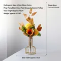 Nordic artificial sunflower and yellow pompon flowers in a gold metal vase set - Autumn Yellow Ping Pong Mum Set