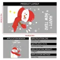 Christmas snowman window sticker with Happy New Year text and snowflake motifs - Q Version Snowman Red Scarf (40*65cm)