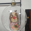 Transparent inflatable Christmas ball featuring reindeer and white foam snow inside - Transparent Deer without Light