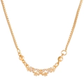 Golden butterfly pendant necklace with floral crystals and box chain for women - Butterfly Petal Gold (X906)