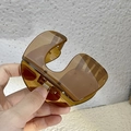 Matte brown amber hair claw clip in a large size with a translucent resin finish - Coffee Brown Arch Claw Clip