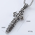 Détail du pendentif épée gothique en argent montrant les dimensions 65x24mm et le poids - Style Épée de Croix (Pendentif Unique Style 9)