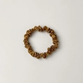 Luxurious golden satin scrunchie hair tie with a smooth glossy silk-like finish - Small Dark Yellow