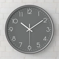 Orologio da parete tondo grigio minimalista con numeri arabi bianchi e movimento al quarzo - Cornice Grigia