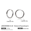 Boucles d'oreilles créoles en acier argenté 1,8cm, étanches et hypoallergéniques - 1.80cm / Argent