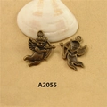 Vintage bronze Cupid angel wing charm for DIY jewelry making pendants style A2055 - A2055 Cupid with Bow