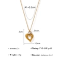 Dimensioni dettagliate della collana cuore placcata oro 18K con zircone e specifiche acciaio - Collana-SN030054