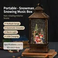 Lanterna musicale vintage con pupazzo di neve, luce calda e funzione neve automatica - Stile Famiglia di Pupazzi di Neve