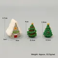 Miniatur graue Schneehütte und winzige Weihnachtsbäume für Puppenhaus-Deko - [Set 3] 3-teilige Schneehaus-Kombi