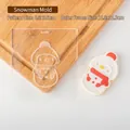 Clear snowman fondant cookie stamp with patterned cutter for Christmas baking crafts - QA0354-Snowman Embosser