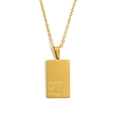 Gouden rechthoekige hanger ketting met made of magic gravure en 18K gouden afwerking - Made of Magic