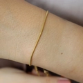 18K gold-plated stainless steel snake bone bracelet with a minimalist sleek flat chain - 09 Round Snake Chain Bracelet