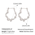 Irregular wavy hoop earrings in silver stainless steel, waterproof and hypoallergenic - Silver Irregular Lava (YYE023372-P)