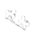 Sleek silver dragonfly stud earrings in stainless steel with white zircon stones - Dragonfly Design (KE51781-K)