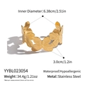 Details des 18K vergoldeten Schmetterlings-Armreifs aus Edelstahl mit Maßangaben und Gewicht - Schmetterlingsform Goldarmband (YYBL023054)