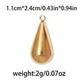 Polished gold teardrop shaped stainless steel pendant for DIY jewelry making - Medium Water Drop (1.1*2.4cm) / Gold