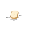 Golden jewelry display stand with beige velvet lining measuring 5cm x 6cm x 1.3cm - Single Ring Plate / Beige