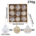 Set di 9 palline di Natale in scatola kraft con motivi di renne e merletti - Stile 1 (R2-25)
