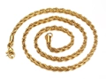 Golden twisted rope chain necklace in stainless steel with a secure lobster clasp closure - 4mm*40cm / Gold