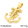 Golden titanium steel cross anchor pendant necklace for men, 45x35mm size - Stainless Steel / Silver Pendant (Pendant Only)
